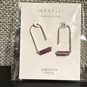 Jax Kelly Amethyst Gemstone Drop Earrings